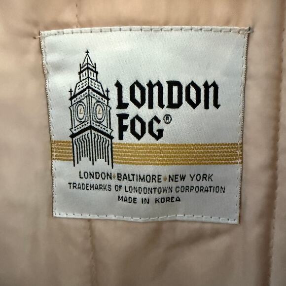 Vintage London Fog Men Double Breasted Trench Coat Beige 46 Regular Belted - Picture 3 of 8